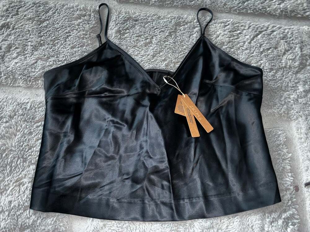 SKIMS Heavyweight Satin Cami in Onyx XL - Picture 2 of 4
